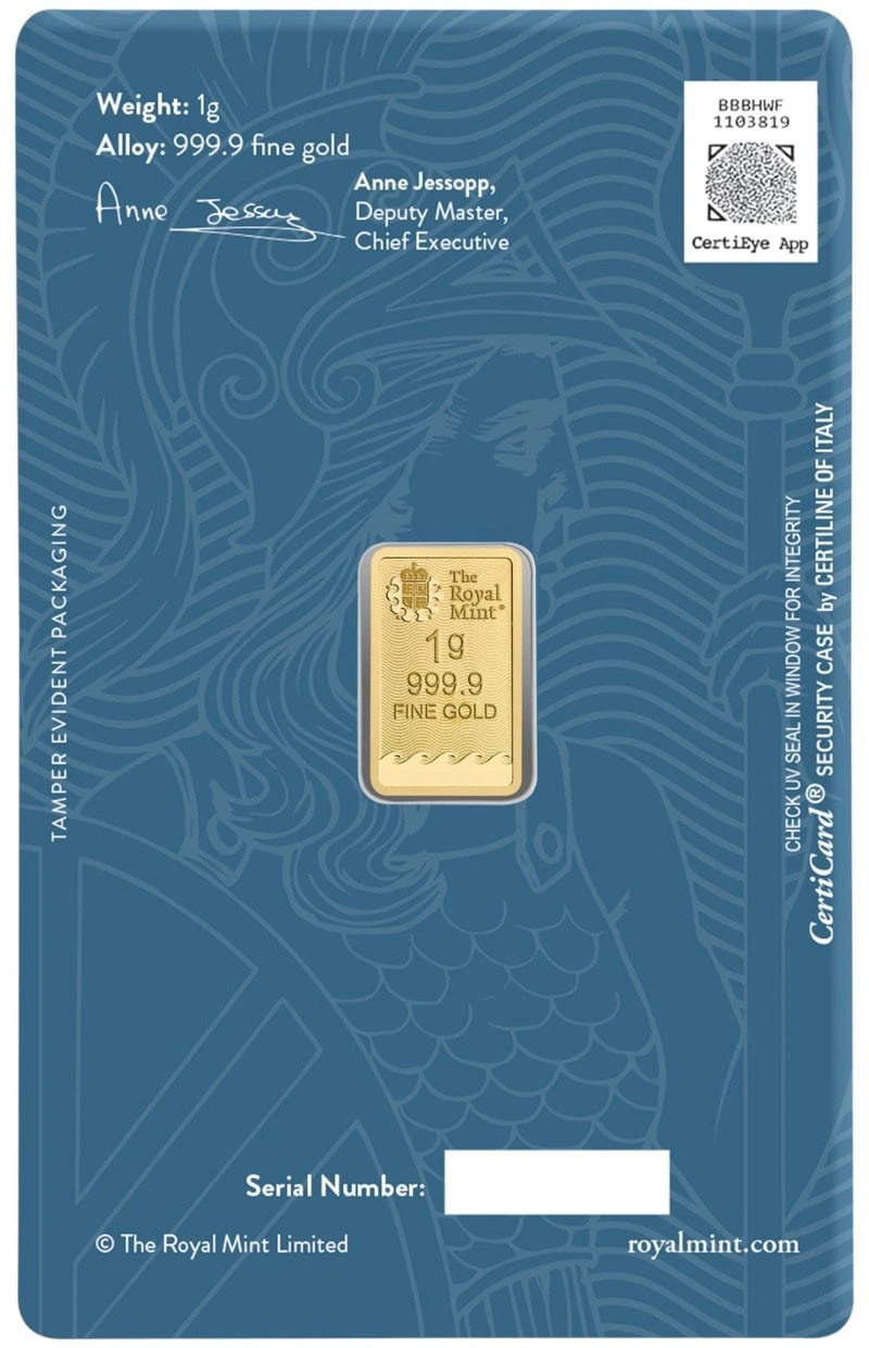 1g Gold Britannia Minted Bar - Image 2