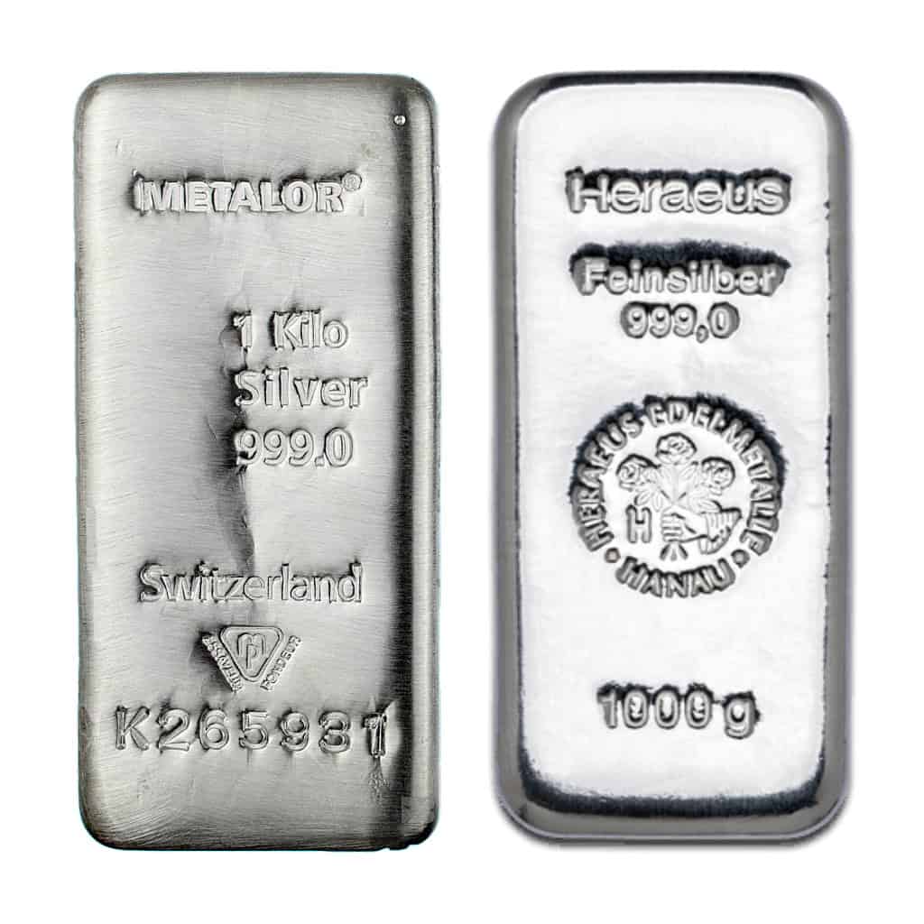 1 Kilo Silver Bar - VAT FREE for Storage