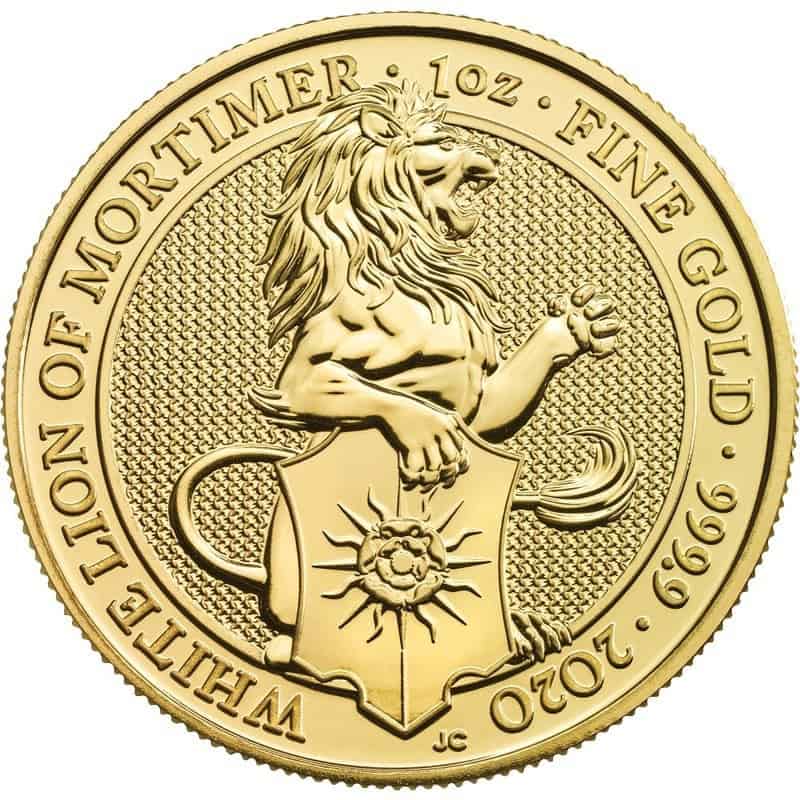 White Lion of Mortimer - Queen's Beasts 1oz Gold Coin 2020