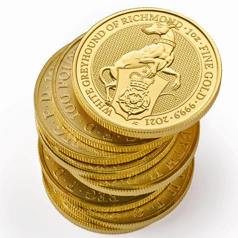 1oz Gold Queen Beast White Greyhound of Richmond (2021) - Image 3