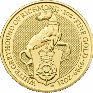 1oz Gold Queen Beast White Greyhound of Richmond (2021)
