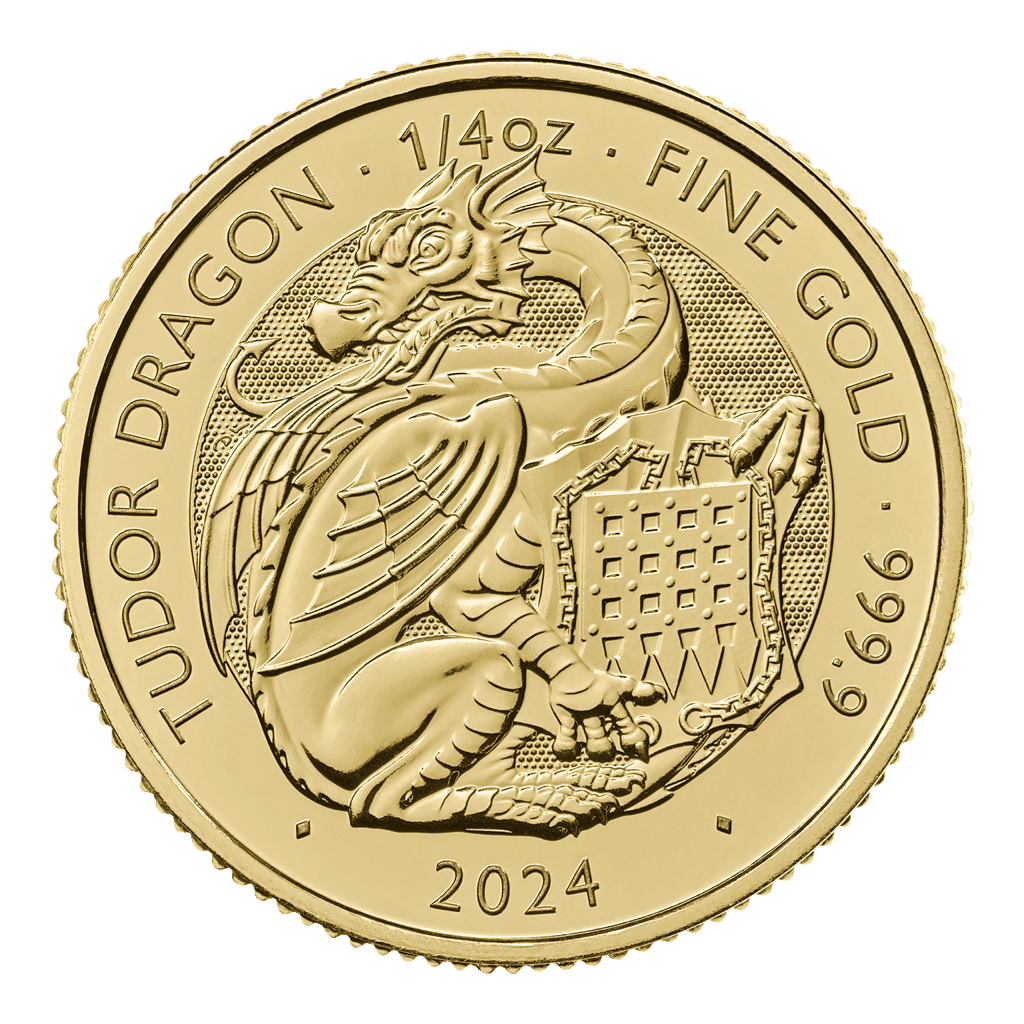The Tudor Beasts Dragon 1/4oz Gold Coin 2024