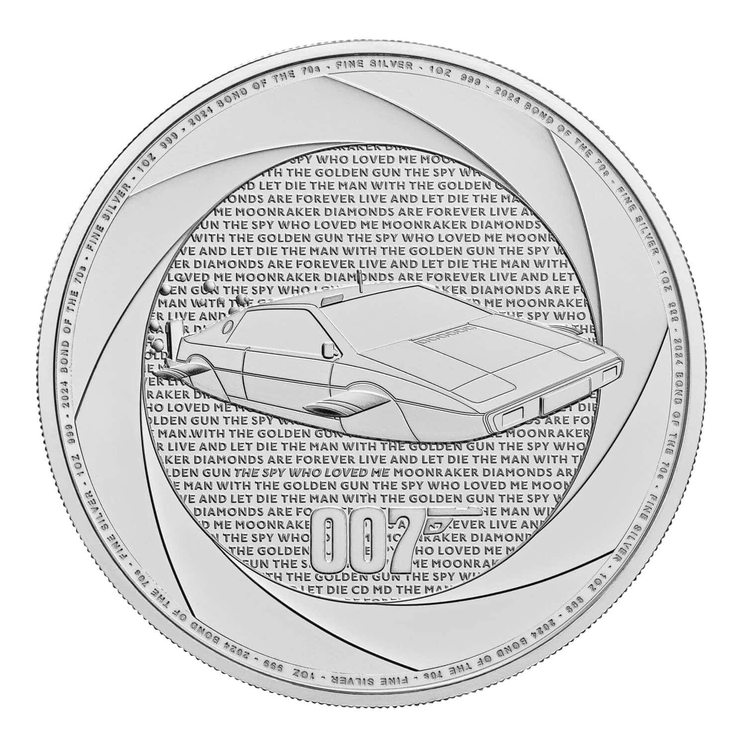 Six Decades of 007: Bond of the 1970s 2024 1oz Silver Coin