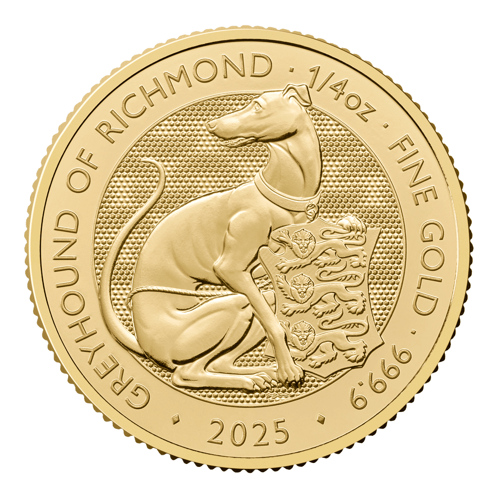 The Greyhound of Richmond Tudor Beasts 1/4oz Gold Coin 2025