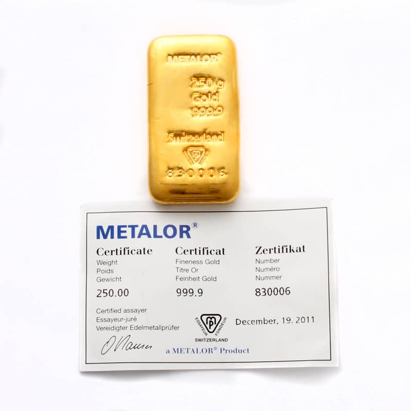 Metalor 250 Grams Gold Bar - Image 3