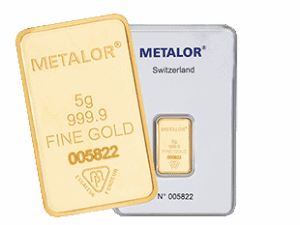 Metalor 5 Grams Gold Bar