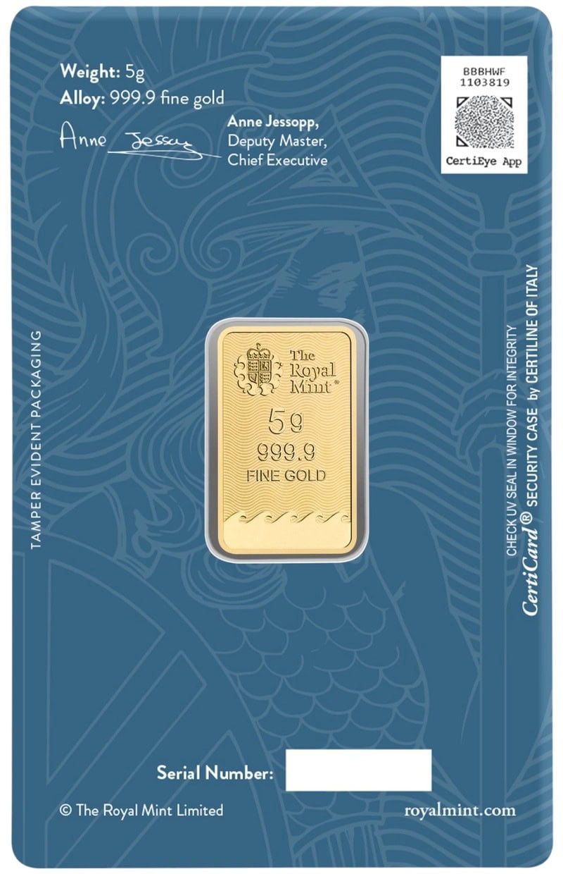 5g Gold Britannia Minted Bar - Image 2