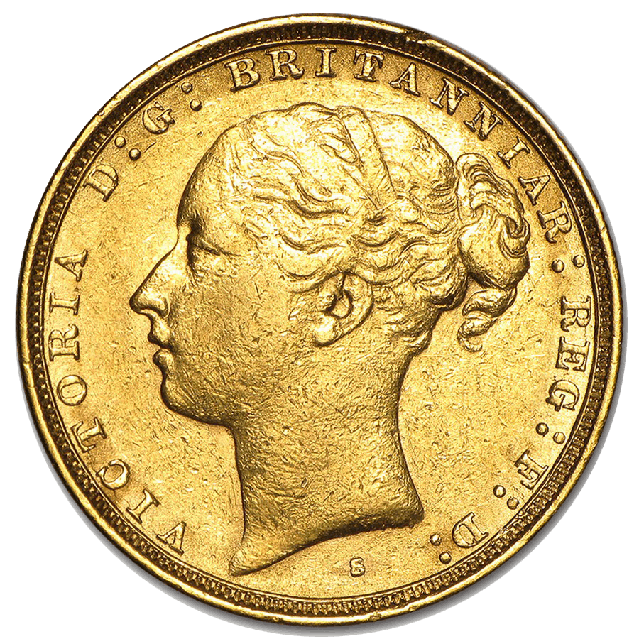 Gold Sovereign Coin Victoria (Young head)