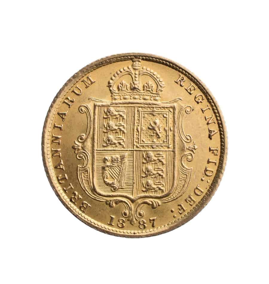 Half Sovereign Gold Coin Victoria Jubilee Head Shield Back