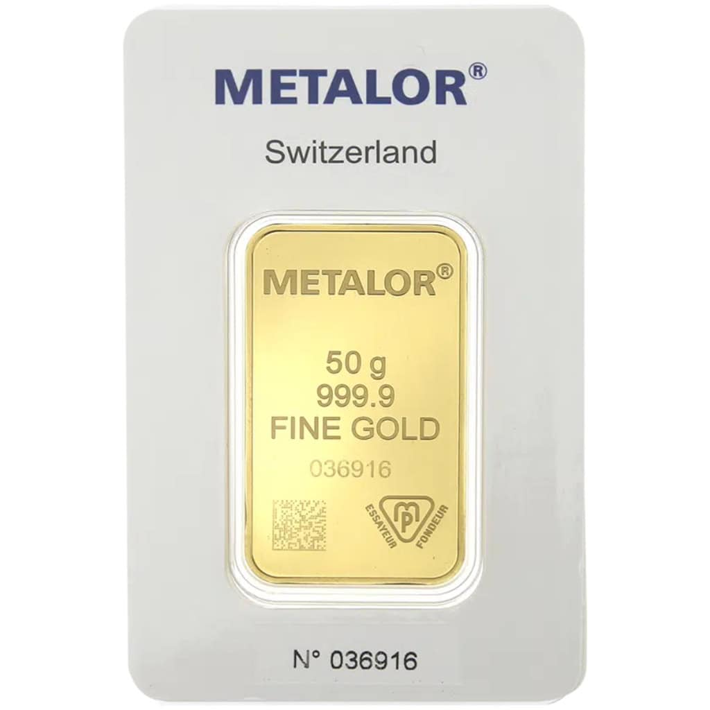 Metalor 50 Grams Gold Bar